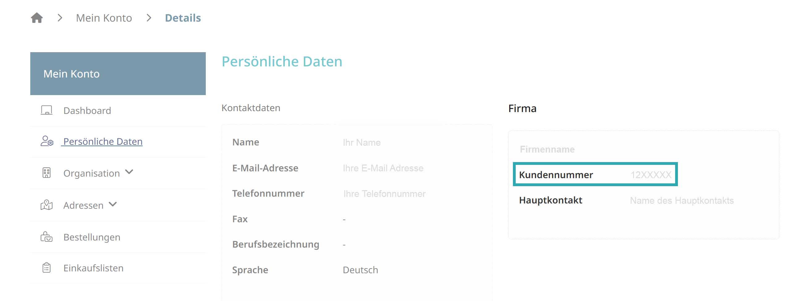 FAQs Kundennummer